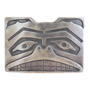 Vintage Handmade Sterling Silver Bear Belt Buckle Artist Studio