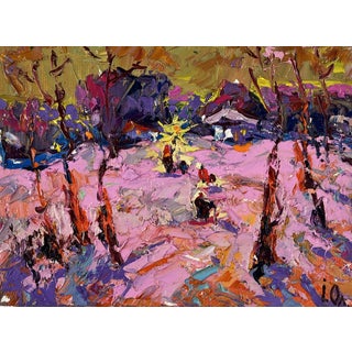 Oil Painting Frosty Evening in Winter Oleksiy Ivanyuk For Sale