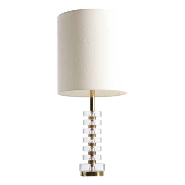 Large Mid-Century Table Lamp by Carl Fagerlund for Orrefors, 1950s For Sale
