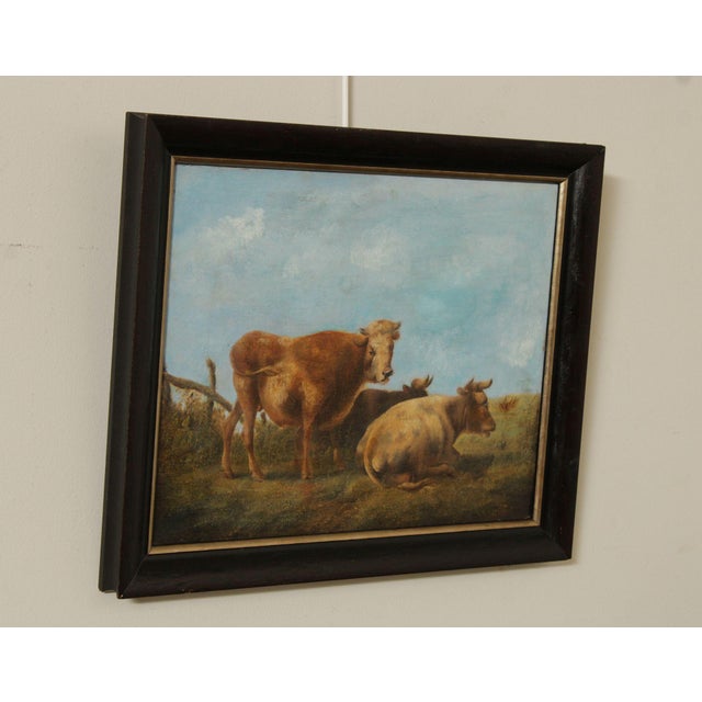 Traditional Antique European School Oil Painting, Cattle Grazing For Sale - Image 3 of 18