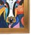 Colorful Picasso-style abstract portrait of a cow bull on stretched artist canvas. Signed by the talented artist...