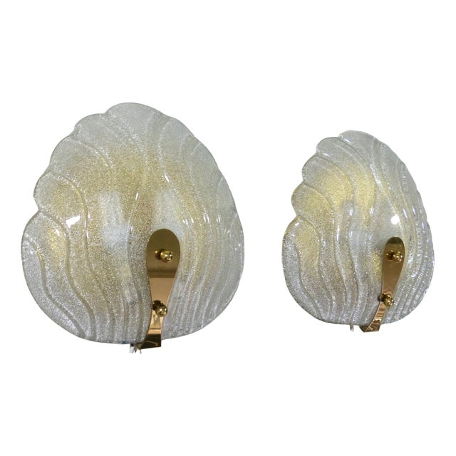 Murano Glass Wall Lamps by Hillebrand 1960s, Set of 2 For Sale