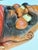 Vintage Hand-Carved Wood Daruma Bodhidharma Wall Mask With Hossu Fly Whisk For Sale - Image 9 of 12