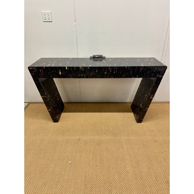 1980s 1980s Karl Springer Tessellated Stone Art Deco Style Console For Sale - Image 5 of 8