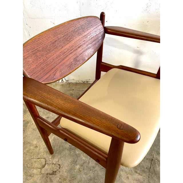Arne Hovmand-Olsen Danish Modern Teak Armchairs With Leather, 1950 For Sale - Image 11 of 14