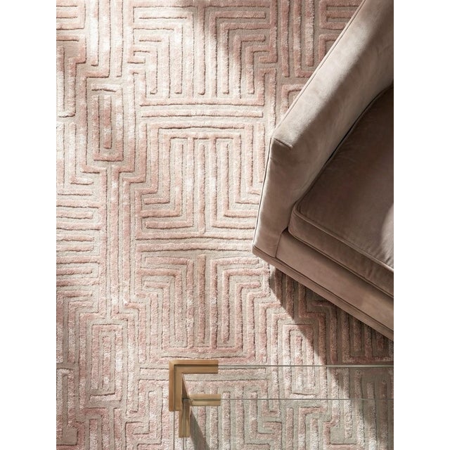 Not Yet Made - Made To Order Knossos Hand-Tufted Maze Rug, Peony Pink, 8x10 For Sale - Image 5 of 6