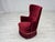 Danish Armchair in Cherry-Red Velour with Ash Legs, 1970s For Sale - Image 4 of 17