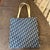 A 2000s John Galliano for Christian Dior Trotter Deep Blue and Cream Tote Bag For Sale - Image 6 of 18
