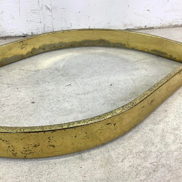 Metal Hollywood Regency Glass Top Side Table For Sale - Image 7 of 12