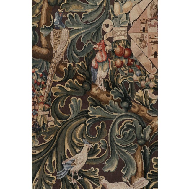 Traditional Rug & Kilim’s Armorial Tudor Style Rug in Black, With Beige, Blue and Gold Tones For Sale - Image 3 of 7