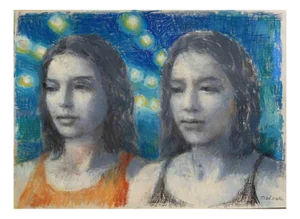 Aurelio Bulzatti, Due Donne, Original Pastel, 2019