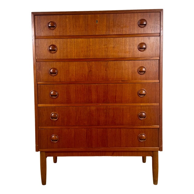 Danish Teak Chest of Drawers, 1960s For Sale