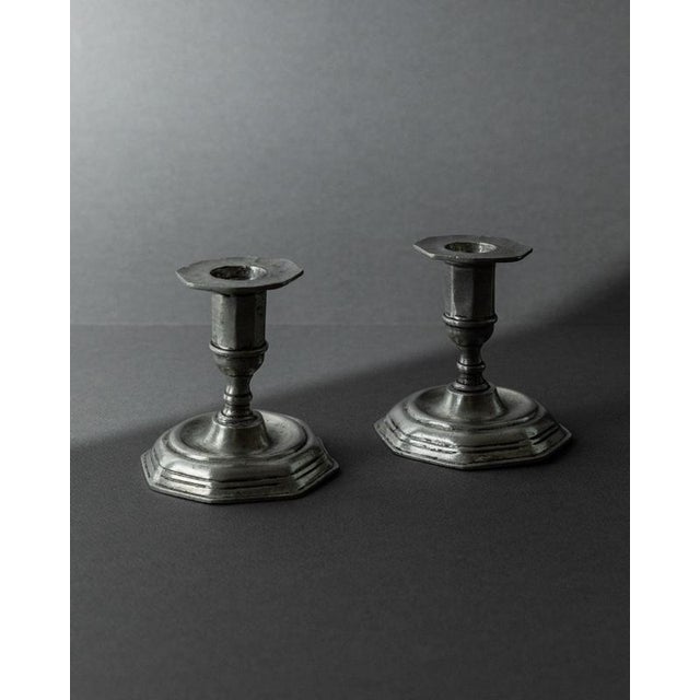 Antique Pewter Candleholders, Italy, 1900s, Set of 2 For Sale - Image 4 of 11