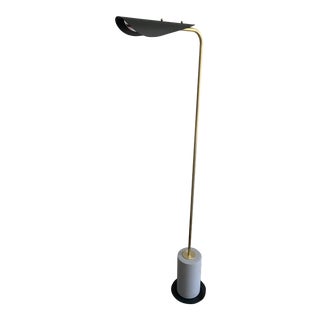 Mitzi Aged Brass Concrete Floor Lamp For Sale