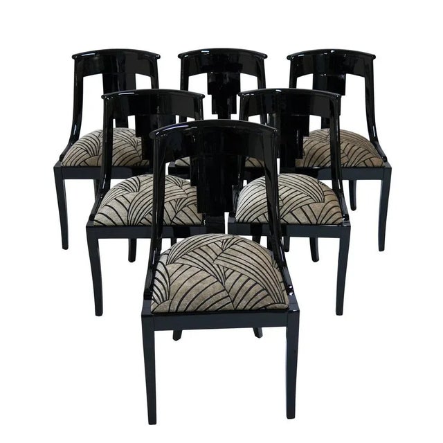 Beige Art Déco French Gondola Chairs, 1930s, Set of 6 For Sale - Image 8 of 8