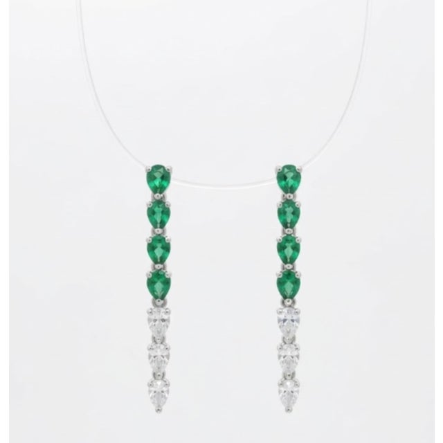 Metal Natural 0.91cts Emerald & 0.56cts Diamond Earring in 18k Gold For Sale - Image 7 of 8