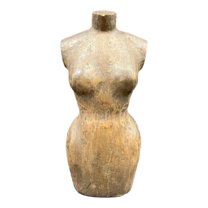 Carved Solid Wood Female Torso Sculpture Late 20th Century