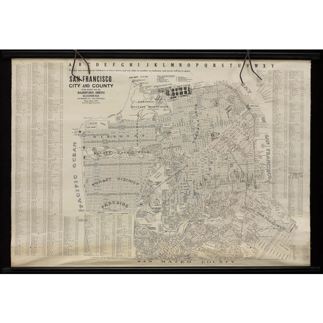 1915 "San Francisco City and County" Hanging Map by W. Bashford Smith For Sale - Image 4 of 9
