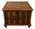 Vintage Spanish Revival Cane-Panel Storage End Table With Geometric Figured Top For Sale