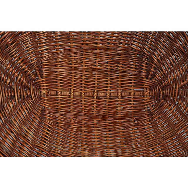Mid-Century Woven RattanWicker and Iron Basket Chair, Italy, 1960s For Sale - Image 16 of 18
