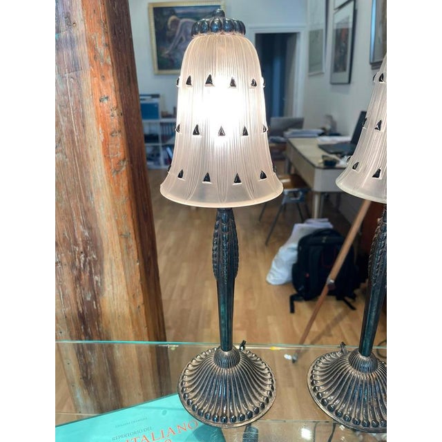 Table Lamps by René Lalique and the Wingen-Sur-Moder Glassworks, 1929, Set of 2 For Sale - Image 10 of 16