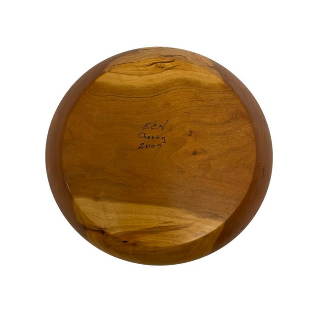 Late 20th Century Hand Turned Cherry Wood Bowl Signed ECN 2007 For Sale In Atlanta - Image 6 of 6