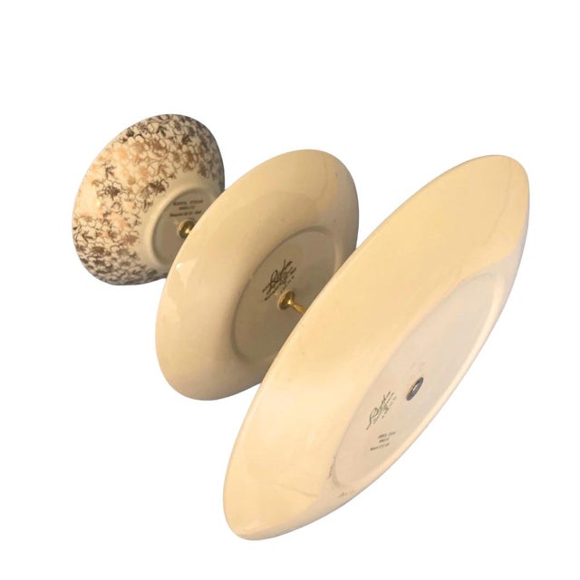 1950s 1950s Three Tier Tidbit Platter by Homer Laughlin in 22 Kt Gold For Sale - Image 5 of 7