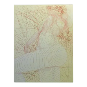 1980s Guillaume Azoulay "Lmage Iii" Red Etching Paper Hand Signed