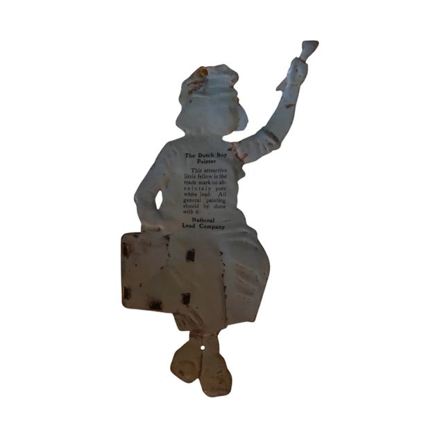 American Vintage Dutch Boy Paint Advertising Tin Match Holder For Sale - Image 3 of 7