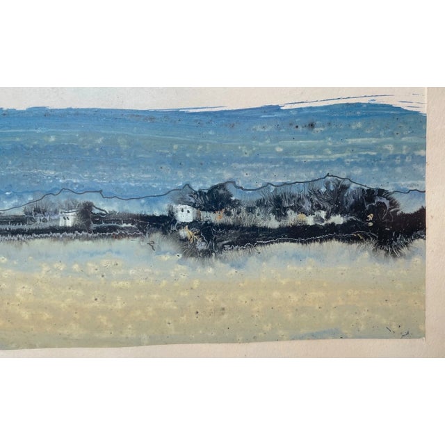 Abstract Original Vintage Gino Hollander Abstract Mixed Media Painting on Paper 1981 For Sale - Image 3 of 10