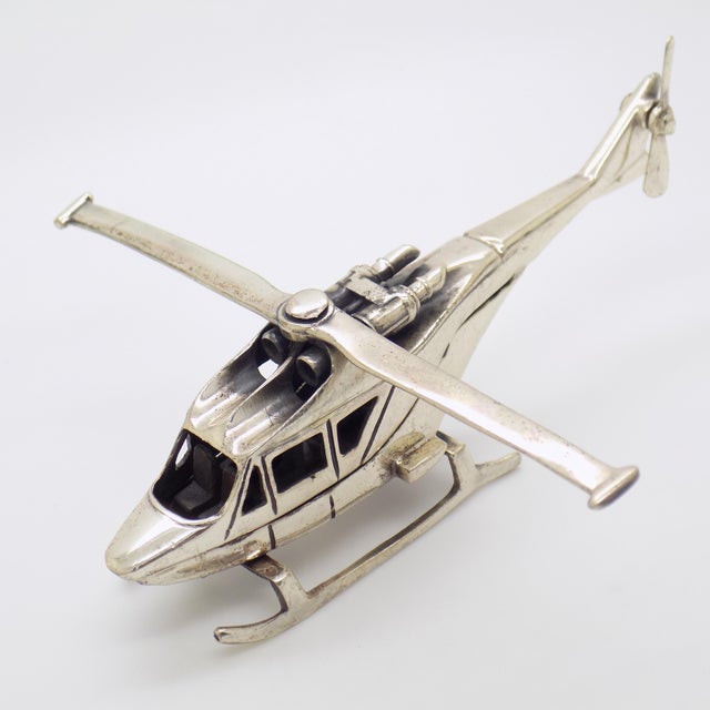 Vintage Italian Handmade Sterling Silver 925 Soldier Helicopter, 1980s For Sale - Image 3 of 14