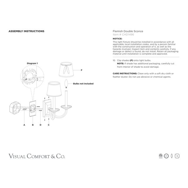 2020s Chapman & Myers for Visual Comfort Signature Flemish Double Sconce in Aged Iron with Linen Shades For Sale - Image 5 of 5