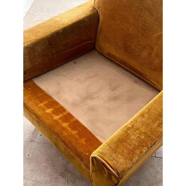 Italian Ochre Velvet Chairs, 1950s, Set of 2 For Sale - Image 11 of 17
