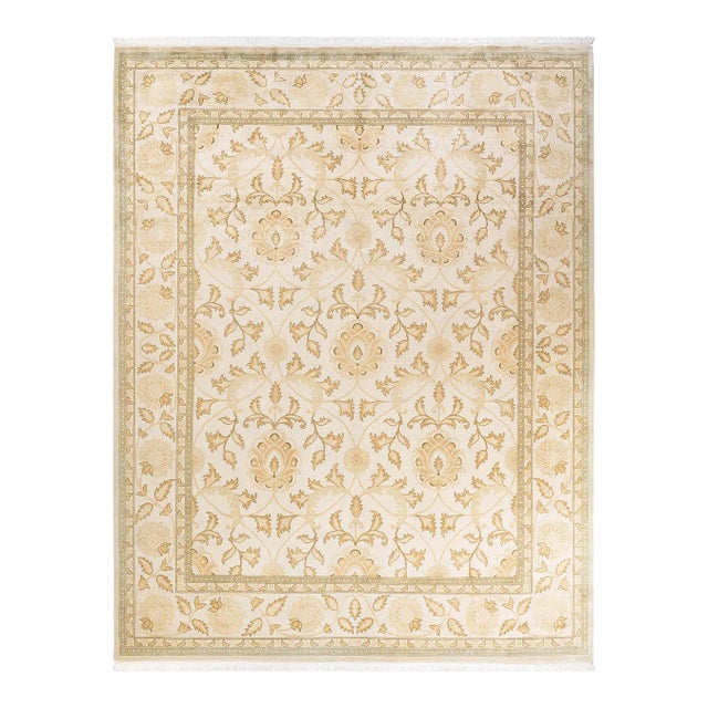 Mogul, One-of-a-Kind Hand-Knotted Area Rug in Ivory, 8' 1" x 10' 3" For Sale