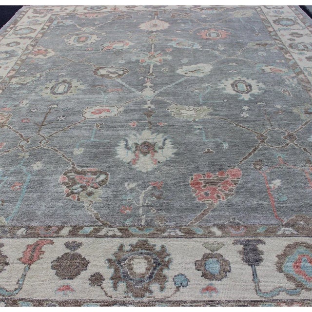 Large Turkish Modern Oushak Rug by Keivan Woven Arts 10'3 X 13'8 For Sale In Atlanta - Image 6 of 13