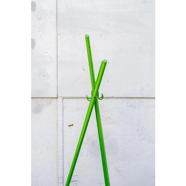 Italian Clothes Stand in Green Metal, 1970s For Sale - Image 4 of 9