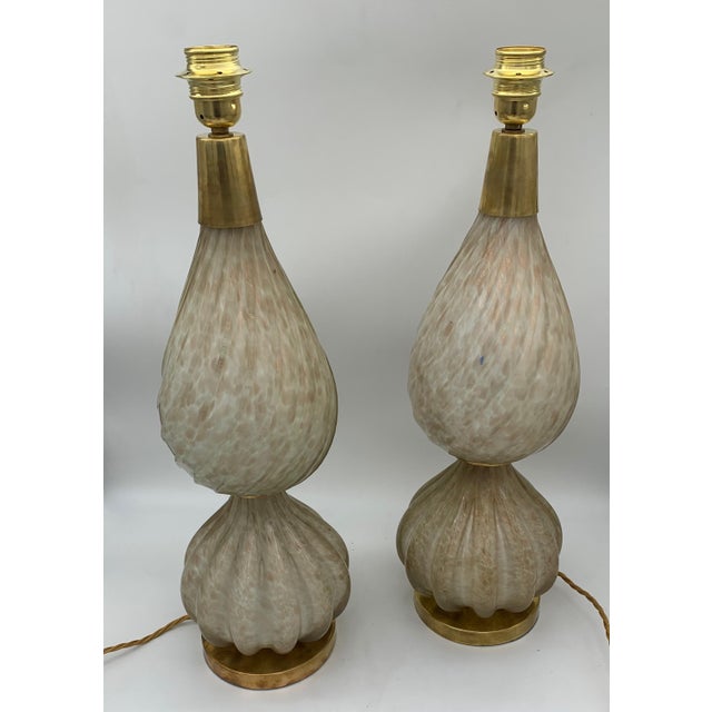 Murano Glass Table Lamps from Avem, 1950, Set of 2 For Sale - Image 3 of 9