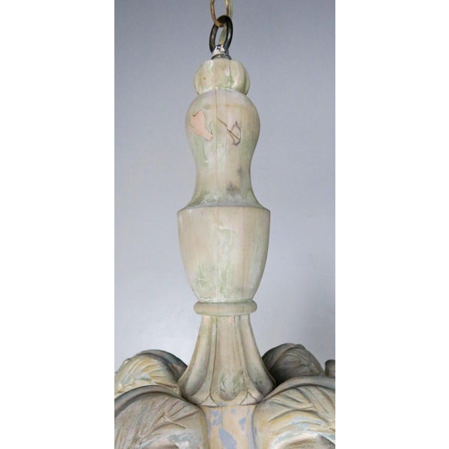 Rococo Eight-Light Carved Wood Chandelier With Tassels For Sale - Image 3 of 7