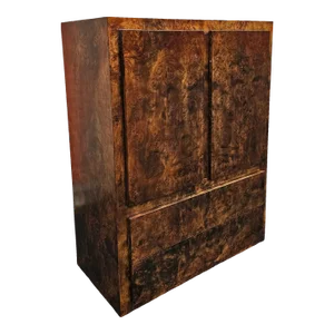 Vintage Milo Baughman Style Burl Gentleman's Armoire by West Michigan Furniture Co.