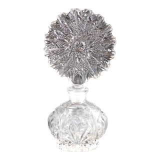 1970s Glass Perfume Bottle With Large Stopper For Sale