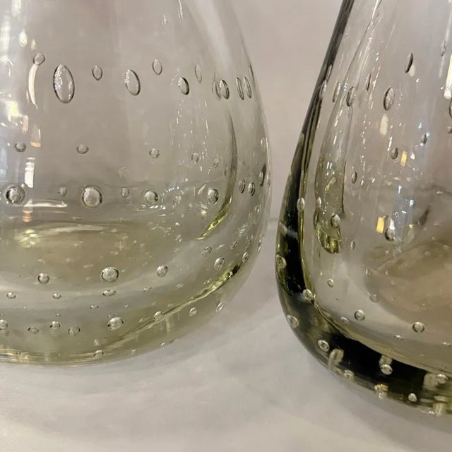 Mid-Century Modern Bullicante Glass Bookend Vases by Carl Erikson - a Pair For Sale - Image 9 of 9