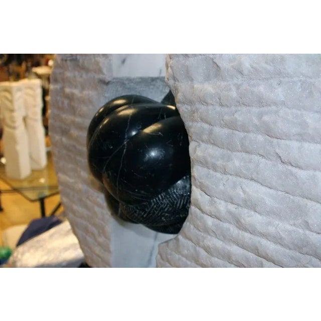 Marble and Steel Sculpture For Sale - Image 4 of 9