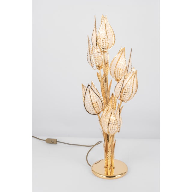 Gold Large Table Lamp attributed to Palwa, Germany, 1970s For Sale - Image 8 of 16
