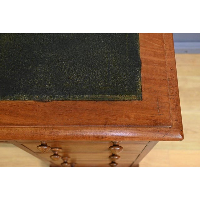 Victorian Mahogany Pedestal Desk, England, Late 19th Century For Sale - Image 10 of 18