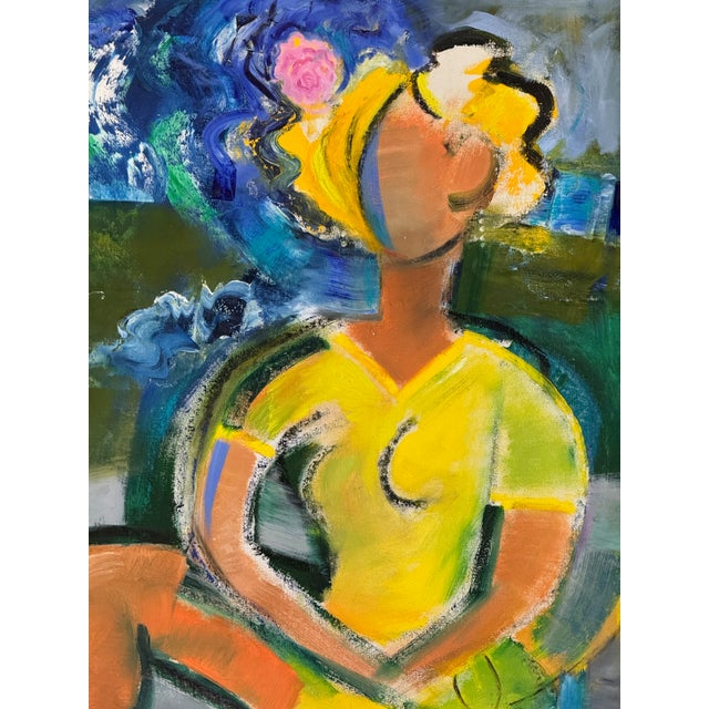 2020s "Yellow Dress" by James Brown, Oil on Canvas For Sale - Image 5 of 7