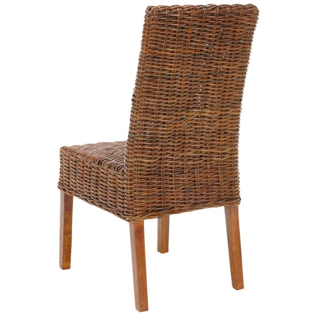 18''H Rattan Side Chair in Light Brown - a Pair For Sale - Image 4 of 7