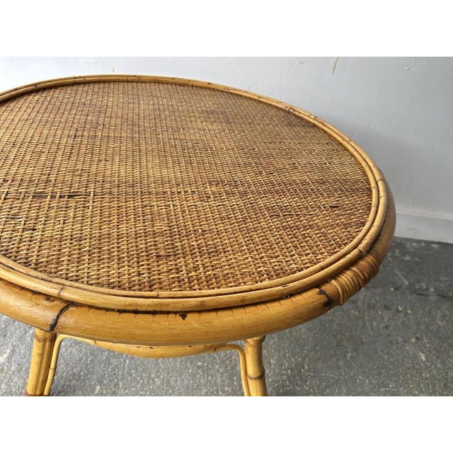Vintage Italian Bamboo & Rattan Coffee Table, 1970s For Sale - Image 6 of 7