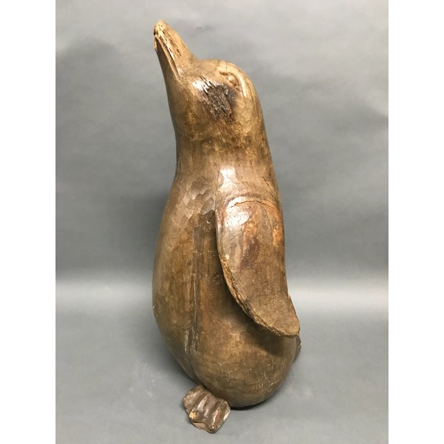 Carved Solid Wood Papermache Mold Large Penguin For Sale - Image 4 of 10
