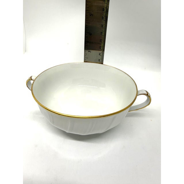 Traditional 1980s Bernardaud Verlaine Cream Soup Bowls and Saucer Set For Sale - Image 3 of 8