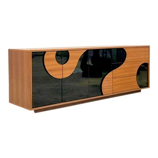 Vintage Contemporary Biomorphic Walnut Credenza For Sale